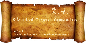 Körtvélyesi Armandina névjegykártya